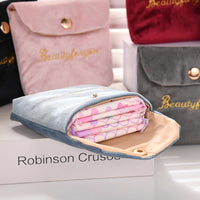 Vintage Embroidered Lipstick Pouch Small Portable Velvet Cosmetic Bag Sanitary Napkin Storage Organizer