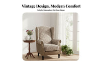 Patriotic Country Aesthetic Patchwork highposterior chair Retro Look highposterior chair High rear Armchair sturdy Wood Frame for Vintage look Lovers, Interior Designers, Living Room, perusing corner, Bedroom, Reception Area