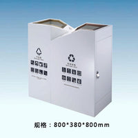 Stainless Steel Outdoor Double Recycling Bin for Commercial Use, Large Hotel Outdoor Waste Bin, Odor-Proof, High Capacity