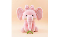 Soft Toy Elephant with Leaf Fuzzy Elephant Pillow Cute for Playroom, Baby