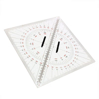 Clear Nautical Chart Plotting Instrument Flat Marine Chart Drafting Tool Sturdy Navigation Ruler Long-Lasting for Students