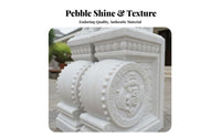 2 Pieces Traditional Marble Door Pier Auspicious Symbol Chinese Door Drum Statue Finely Detailed Carved Stone Gate Protector for Villa Owners