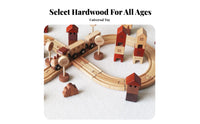 Looped Railway Set Wooden Railway Station Wooden Rail-Building Toy Smooth Finish Printed Details