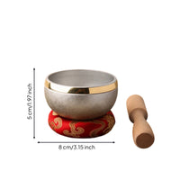 Crystal Sound Bowl 8cm Tone Bowl with Mallet Portable Instrument for Meditation