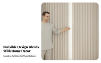 Punch-No-Drill Installation Folding Partition Curtain Foldable Design Accordion Room Divider Space-Saving Accordion Folding Partition Easy Setup for Apartment Dwellers, Homeowners, Away Ice Managers, Bedroom, Doorway, Events