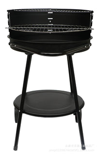 22-inch Large Mini Charcoal Grill with Two Wheels, Portable for Camping, Balcony, and Home BBQ