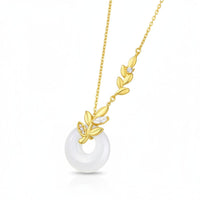 Jade Look Necklace Wheat Ear Peace Buckle Meaningful Charm for Birthdays