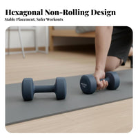 2 Pieces Long-lasting 5kg Hexagonal Dumbbell space-saving unattached Weights Ergonomic Grip Hand Weight non-rolling Design for Home Gym Users, Beginners, Adults, Dormitory, Strength Training, Muscle Building, exercise