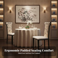 New Chinese Design Upholstered High-Back Chair Padded Cushion Dining Seat Tufted Backrest Indoor Furnishing Elegant Design for Restaurant Owners, Interior Designers, Banquet Hall, Reception Area, Living Room, Bedroom