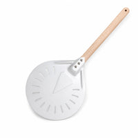 Perforated Pizza paddleResistant Pizza Peel with Wooden Handle Commercial-Grade for Kitchen