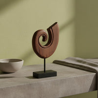 Rustic Minimalist Sculpture Hand-Finished Details Meditative Table Statue Elegant Design Abstract Sculpture for Guesthouse, Hotel Reception Area