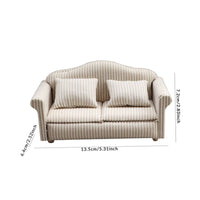 3 Pieces Classic Design 1:12 Scale Sofa Set Textile Upholstery 3 Piece Dollhouse Furniture Realistic Look Beige Dollhouse Loveseat and Armchairs Fine Workmanship for Collectors, Hobbyists, Dioramas, Model Making