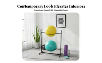 Movable Exercise Ball Rack Space-Saving Gym Ball Storage Organizer Stable & Non-Slip Heavy-Duty Steel Construction for Fitness Studio, Corner