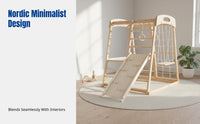 Kids Wooden Climbing Frame, Indoor Slide, Rocking Chair, Nordic Toy
