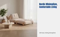 Folding Sectional Sofa Bed, Sturdy Wood Frame, Convertible, Cream Minimalist, Space-Saving, Living Room