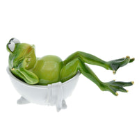 Nordic Design Selfie Frog Ornament Creative Design Toilet Frog Sculpture Glossy Finish for Collectors, Garden, Bathroom, Desktop