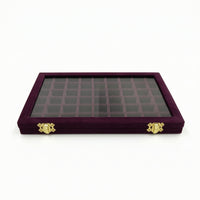 Jewelry Box with Glass Lid Segmented Display Tray Transparent for Vanity