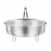 Raised Rim Stainless Steel Steaming Basket Arched Handles Stainless Steel Steamer Basket Support Feet Kitchen Tool Fine Steam Holes
