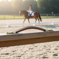Cushioned Comfort Jumping Saddle with Handle Secure Fit Dressage Saddle Safety Strap Comfortable Seat Equestrian Gear Leather Look for Beginners, Riders, Riding School