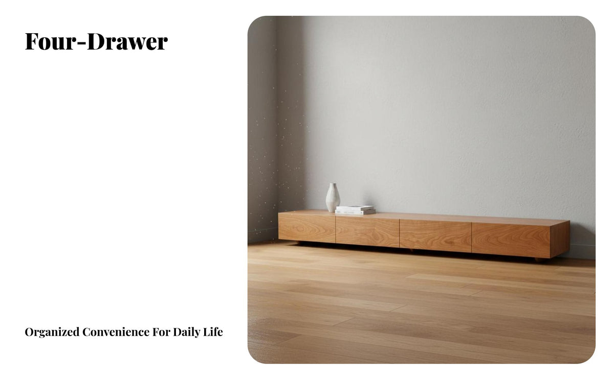 Modern Wooden TV Cabinet Nordic Wooden Design TV Stand with Storage Wide Tabletop Solid Wood Media Cabinet for Bedroom