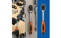 Compact Ratchet Wrench Versatile Socket Wrench Professional Ratchet with Hanging Hole Handheld for Diyers, Garage, Bike Maintenance
