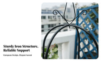 European Design Wrought Iron Flower Stand Weather Resistant Flower Obelisk Support Sturdy Metal Flower Trellis Decorative for Gardeners, Homeowners, Balcony, Outdoor, Patio, Indoor
