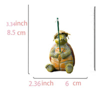 Fishing Turtle Ornament Garden Turtle Ornament with Fishing Rod Outdoor for Pond