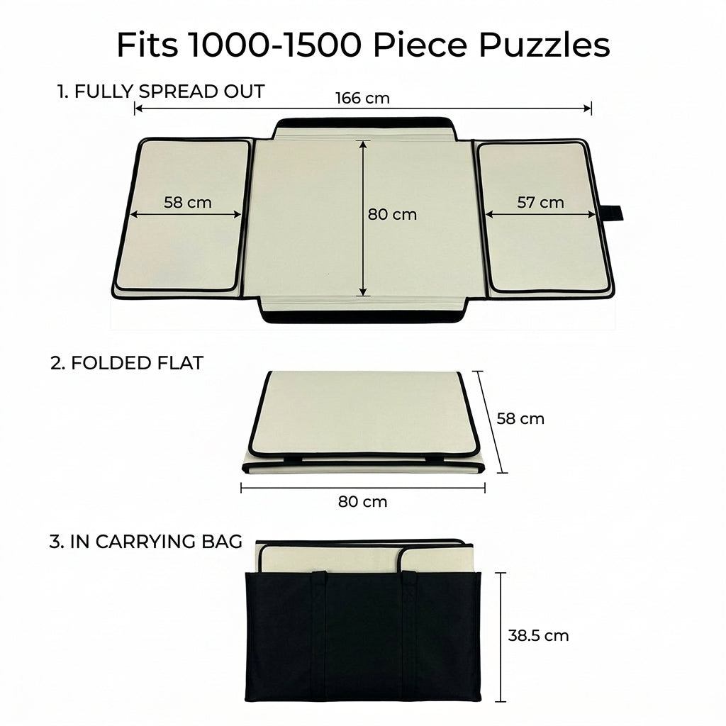 Space Saving Storage Foldable Mat for Adults, Portable Puzzle Organizer with Lightweight Cloth Design, Travel Case