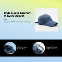 Denim Cap, Unisex, Adjustable, Curved Brim, Lightweight