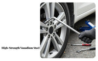 Chrome Vanadium Steel L-Shaped Tire Wrench Non-Slip Grip L-Type Lug Nut Wrench High Rotational Force for Mechanics, DIYers