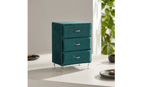 Jewelry Cabinet with Drawers Peacock Green Jewelry Storage Cabinet Soft-Lined Mini Dresser for Women, Teens