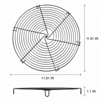 30cm Non Stick Cooling Rack, Round Coated Metal Wire Rack for Cakes, Cookies, Bread & Pastries, Kitchen Baking