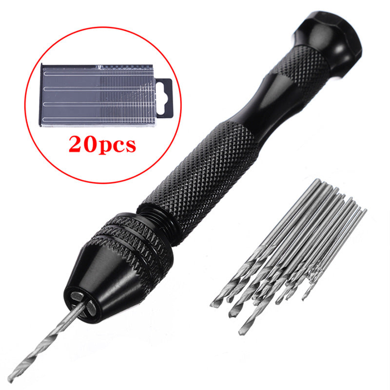 Hand Drill Set with Twist Drill Bits for Craft, Model Making, and Jewelry