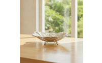 Metal Serving Tray with Handles Silver Tone Serving Tray with Handles Vintage Influenced for Home Stylists, Parties