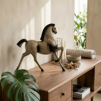 Desktop Horse Sculpture Housewarming Gift Horse Statue Compact Size Table Ornament for Living Room, Office, TV Stand