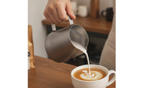 Pointed Spout Milk Frothing Pitcher Brushed Espresso Frothing Pitcher Retro Stainless Steel Jug Precision for Baristas, Coffee Lovers, Home Cafe