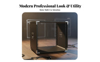 High Load Capacity Amplifier Rack Cabinet Reinforced Construction Stage Audio Equipment Rack Anodized Aluminum Frame Mixing Console Stand Waterproof Plywood for DJs, Musicians, Live Performance, KTV Room