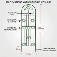 Garden Decor Metal Garden Trellis for Outdoor Plants, Arched Scrollwork Plant Support and Garden Obelisk, Iron Material for Potted Plants, 1 Pack