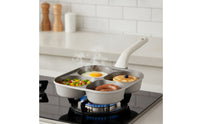 Nonstick Four-Cavity Frying Pan Deep-Well Egg Pan with Four Cavities Thick Egg Skillet Thickened for Students, Breakfast, Dorm Kitchens