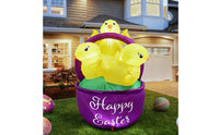 Inflatable Basket with Chicks LED Spring Easter Inflatable Decoration for Garden