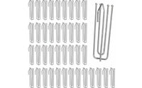 50 Pieces Stainless Steel Four-Prong Curtain Hook Silver Curtain Hook with Four Prongs Rustproof Hardware Long-Lasting for Bedroom