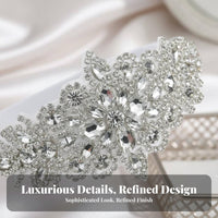 Beaded Crystal Headpiece Handmade Crystal Floral Headband Vintage Crystal Hairband Elegant Design for Women, Formal Events