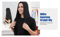 Middle Part Cosplay Wig, Long Straight 100cm, Unisex, Synthetic Fiber, Multi-Color, Anime