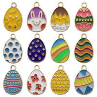 Easter Enamel Hare Oval Decoration, Alloy Cartoon Charms, DIY Jewelry Supplies, Mixed Random Styles, Holiday Craft