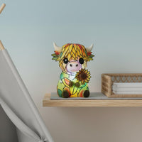 Cute Decor Highland Cow Night Light Gift Idea Colorful Cow Bedside Light for Bedroom