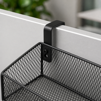 Under Desk Storage Basket, Detachable Metal Wire Hanging Storage for Students & Home Office, Desk Organisation Solutions, Matte Finish Small Size
