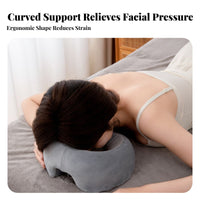 Contoured Prone Massage Pillow Soft Textile Cover Donut Face Cradle Pillow
