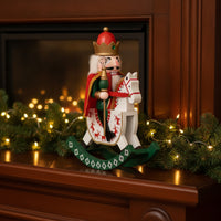 Nutcracker on Rocking Horse Collectible Nutcracker with Rocking Horse Indoor Tabletop Ornament for Mantel