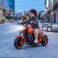 Push-Along Motorcycle Powered Motorcycle with Music 3-Wheel Electric Tricycle for Young Children, Children, Backyard, Park, Playroom