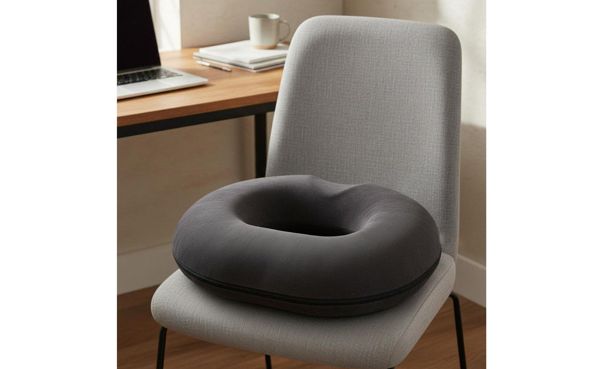 Viscoelastic Foam Seat Pad Breathable Textile Coccyx Pad Viscoelastic Foam Circular Pillow Removable Cover Chair Pad